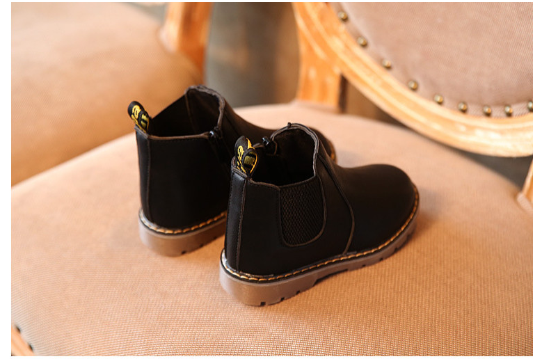 autumn and winter children's shoes short boots boys' leather boots girls Europe and the United States big children's boots single boots - Babylittlesafer